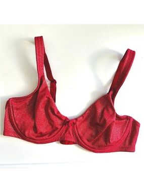 🩷VICTORIA SECRET SEXY RED SPARKLE GLITTER BRALETTE BRA SIZE 34C TRENDING